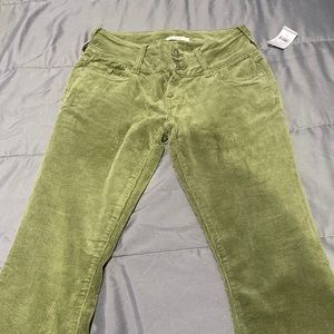 Green low rise bootcut pants